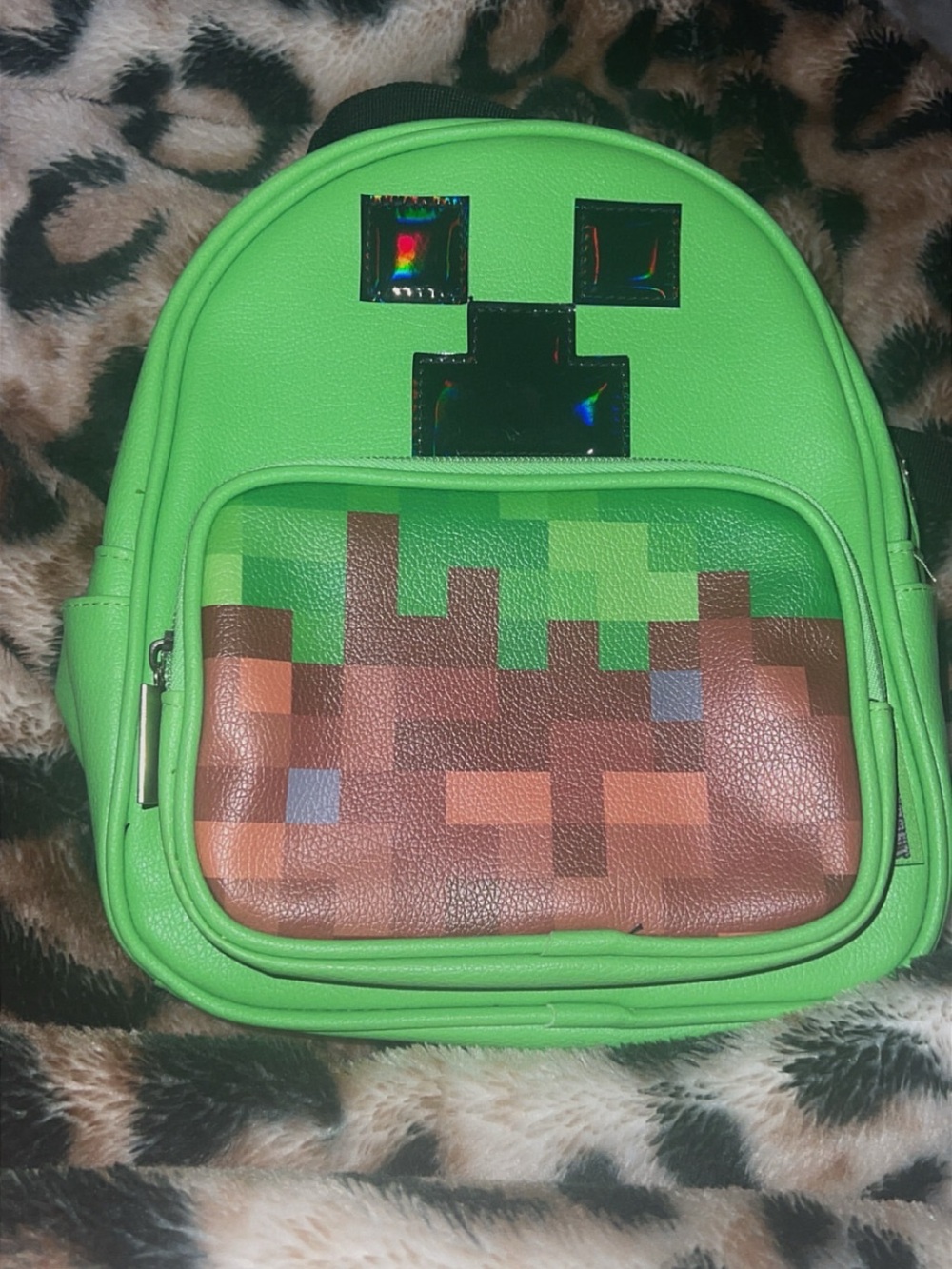 Kids Green Creeper Pixel Mini Backpack - Kid's Accessories